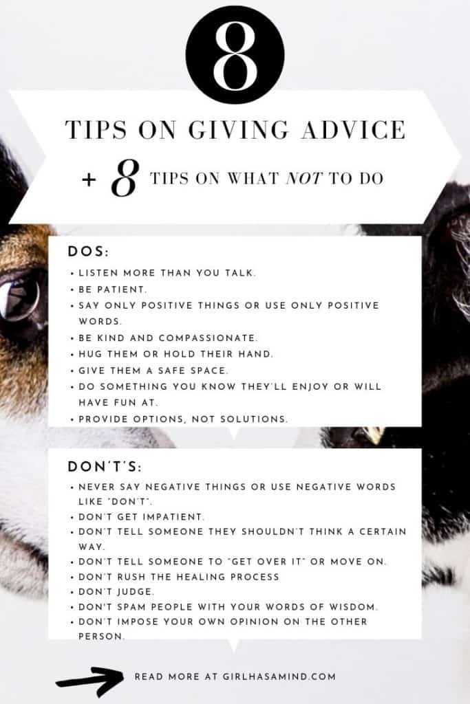 8 Tips On Giving Advice Plus 8 Tips On What NOT To Do